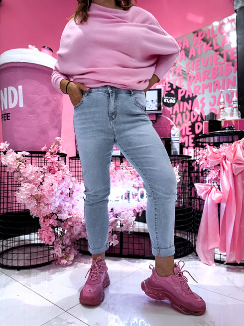 GAIŠI ZILAS mom fit džinsai HM303-1 "SMOKE"