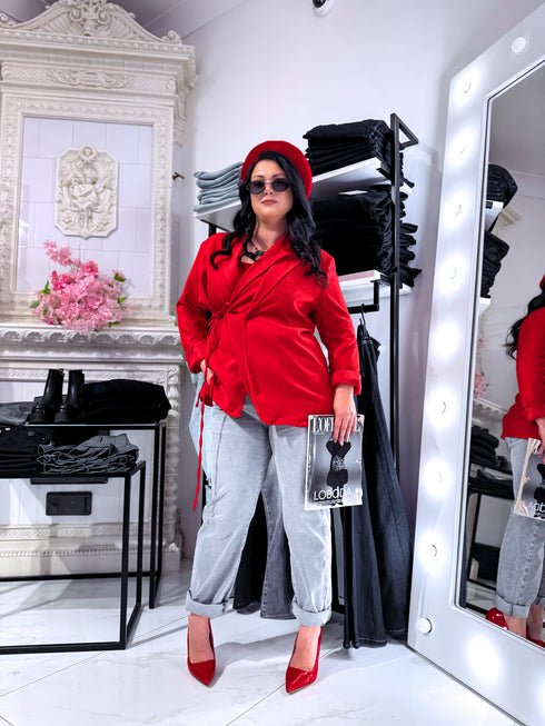 Серые джинсы MOM FIT ХМ306-6 "SMOKE"