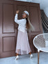 "VIOLA 3212" set - dress + jumper - LIGHT BEIGE