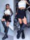 Skort "GIRLFRIEND 21308" + belt - BLACK