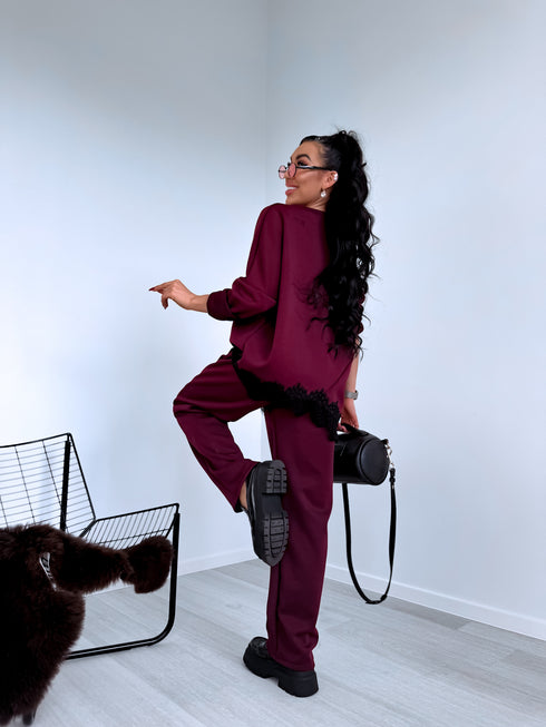 Komplekts "CONTRAST LACE" 25036 - BORDO