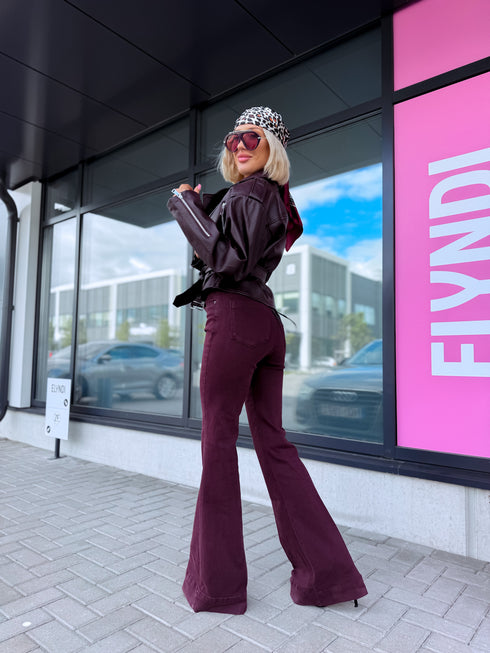 FLARED jeans "PURE BORDO" S009-132