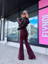 FLARED jeans "PURE BORDO" S009-132