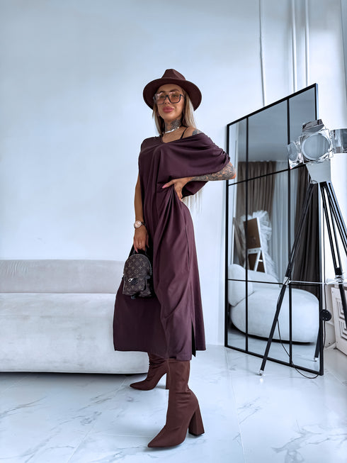 Эластичное платье "KOSMO LS1699" - CHOCO