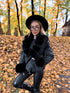BLACK jacket with fur "FROSTINE" FL72