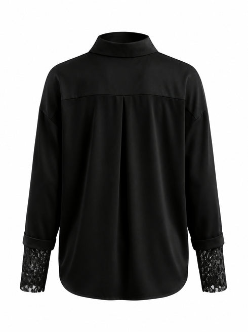 Blouse "FLORAMOUR" - BLACK