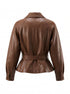 Ādas imitācijas jaka "HAZELNUT" S-6209 - CHOCO