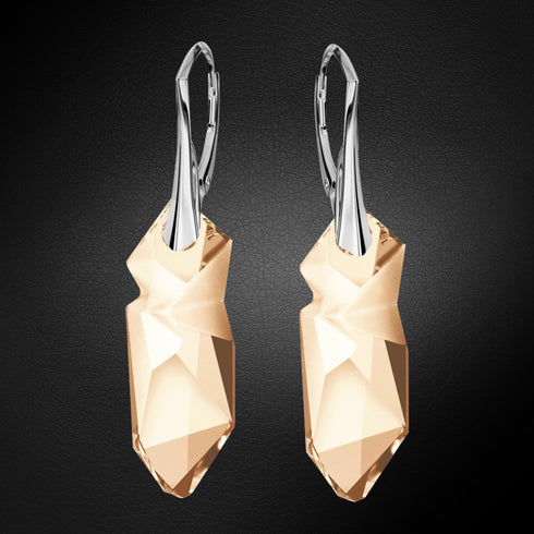 Sudraba auskari "Kaputt (Golden Shadow)" ar Swarovski™ kristāliem