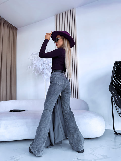 Long Sleeve Bodysuit "BASIC" - EGGPLANT PURPLE