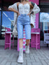 Denim shorts "MONEY LINE" MG-1025 - LIGHT BLUE