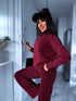 Knitted set "AUTUMN E5389" - BURGUNDY PRE-ORDER