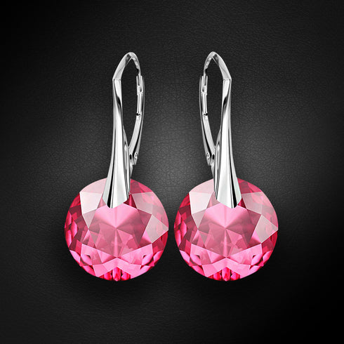 Sudraba auskari "Marianna (Rose)" ar Swarovski™ kristāliem