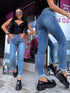 "STATES T5399-7" denim PUSH-UP pants - DARK BLUE