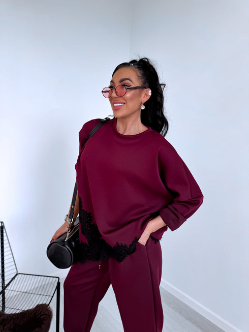 Komplekts "CONTRAST LACE" 25036 - BORDO
