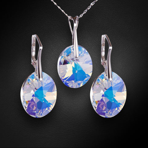 Silver set "Reflection (Aurore Boreale)" with Swarovski™ crystals