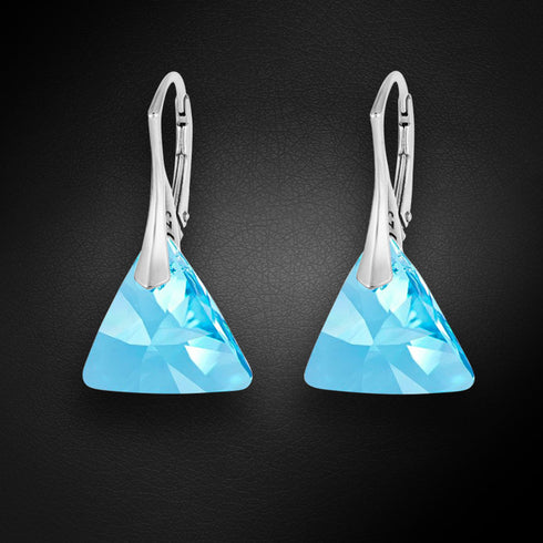 Серебряные серьги "Osiris (Aquamarine)" с кристаллами Swarovski™