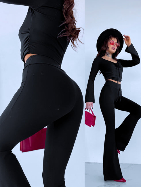 2in1 LUX komplekts "SAVAGE ROSE" - melns