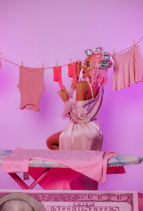 2in1 nakts komplekts "NIGHT QUEEN" - veci rozā