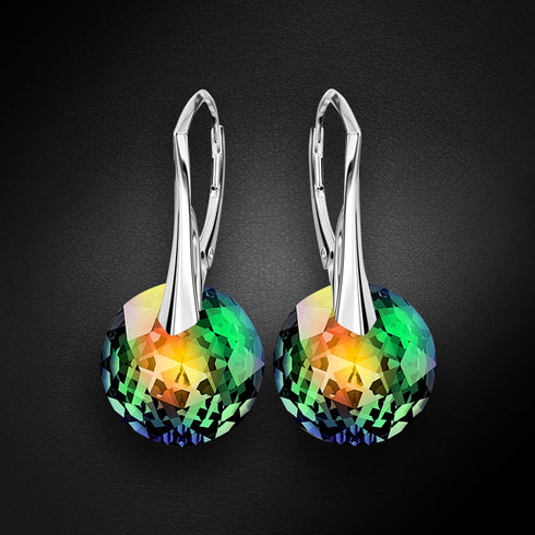 Sudraba auskari "Marianna (Vitrail Medium)" ar Swarovski™ kristāliem