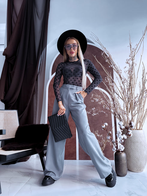 GREY, dot mesh bodysuit