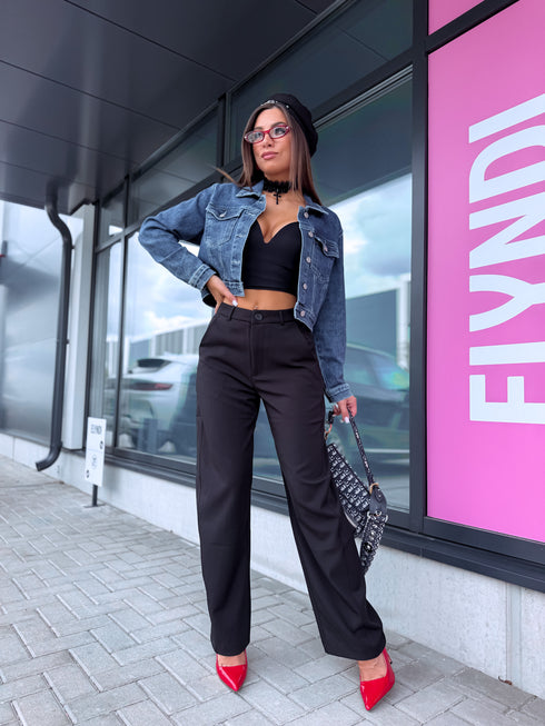 Klasiskas bikses "TIFFANY VS9012" - MELNAS