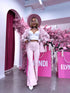 FLARED džinsa bikses "PURE PINK" 9505-9A