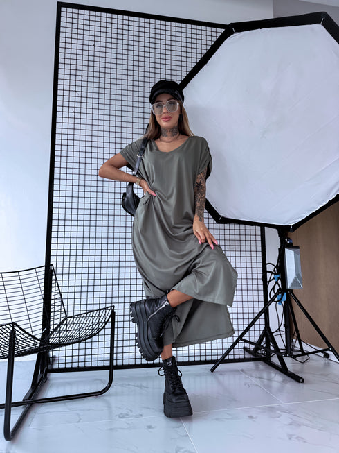 Эластичное платье "KOSMO LS1699" - ХАКИ