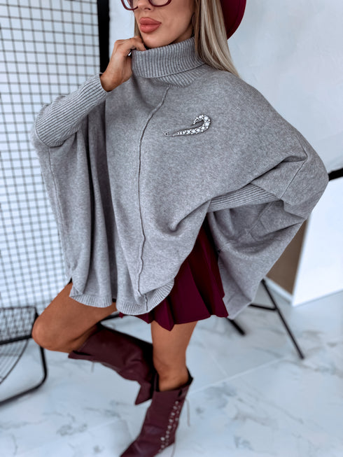 LARGE SIZE sweater "POSITIVE Z034" - gray