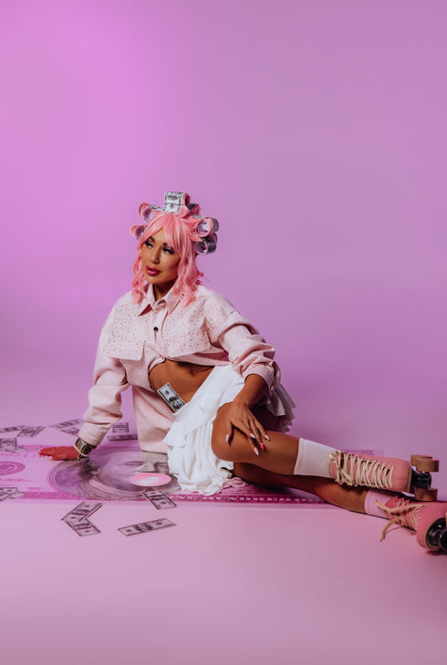 "MARINGOLD 02430" джинсовая куртка - НЕЖНО-РОЗОВАЯ