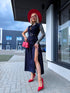 Suknelė su diržu "ROSSO WZ20473-1" – TAMSIAI MĖLYNA