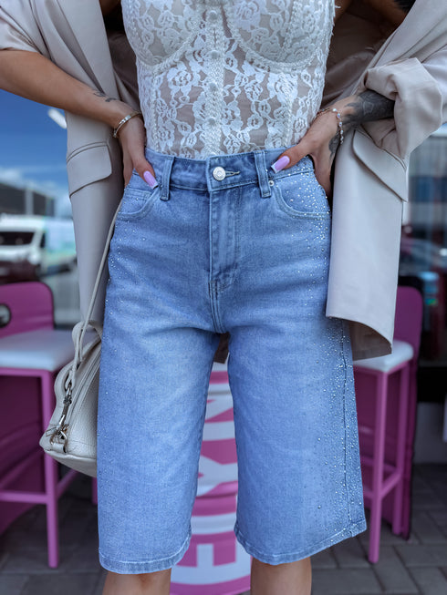 Denim shorts "MONEY LINE" MG-1025 - LIGHT BLUE