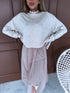 "VIOLA 3212" set - dress + jumper - LIGHT BEIGE