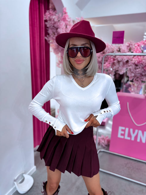 Bītlene ar spiedpogām "GIRLS CLUB W2601" - BALTA