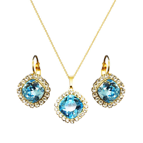 Komplekts "Apžilbinošs Spīdums III (Aqua)" ar Swarovski™ kristāliem