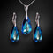 Silver set "Rainbow Cascade (Bermuda Blue)" with Swarovski™ crystals