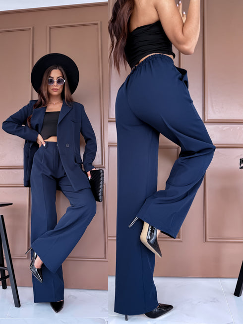 Fabric pants "LAST KISS" - DARK BLUE