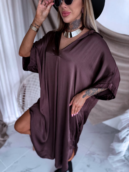 Вискозное платье "CASINO 05" - шоколадное