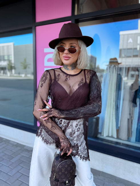 Mežģīnes tops "MODERN" 08153 - CHOCO