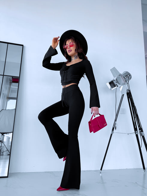 2in1 LUX komplekts "SAVAGE ROSE" - melns