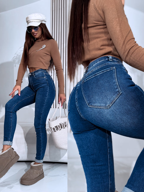 Džinsa bikses "ORBIT T5397-3" - TUMŠI ZILAS