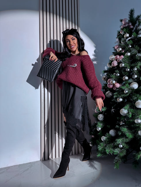 Mohēras džemperis "MISTS OF TIME N1302" - bordo