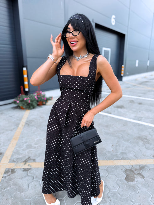 Punktota kleita "ODESSA" 26298 - melna