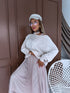 "VIOLA 3212" set - dress + jumper - LIGHT BEIGE