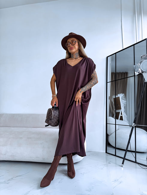 Эластичное платье "KOSMO LS1699" - CHOCO