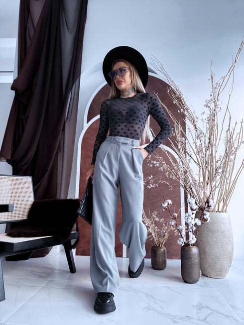 GREY, dot mesh bodysuit