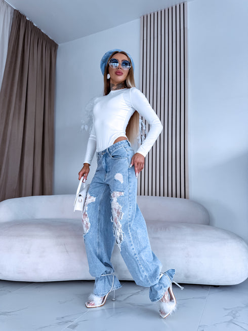 Long Sleeve Bodysuit "BASIC" - WHITE