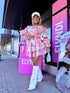 "SPRING BEAUTY" shorts suit + belt - multicolored tones