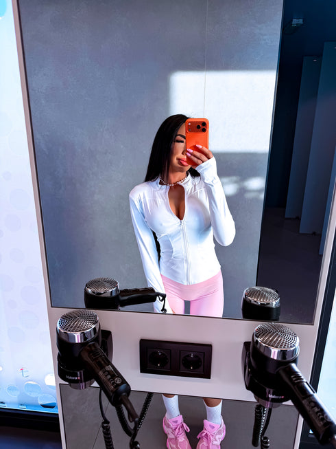 Elastinė striukė "PILATES" - BALTA