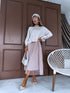 "VIOLA 3212" set - dress + jumper - LIGHT BEIGE