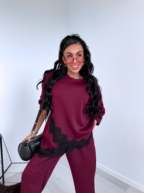 Комплект "CONTRAST LACE" 25036 - БОРДОВЫЙ